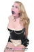 1495A-SIS      Sissy Wench Clearly Wide Open Luxe Clear PVC Wide Strap Plastic Ring Gag Sissy   , Sub-Shop.com Bondage and Fetish Superstore