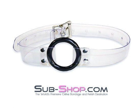 1495A      Clearly Wide Open Luxe Clear PVC Wide Strap Plastic Ring Gag Gags   , Sub-Shop.com Bondage and Fetish Superstore