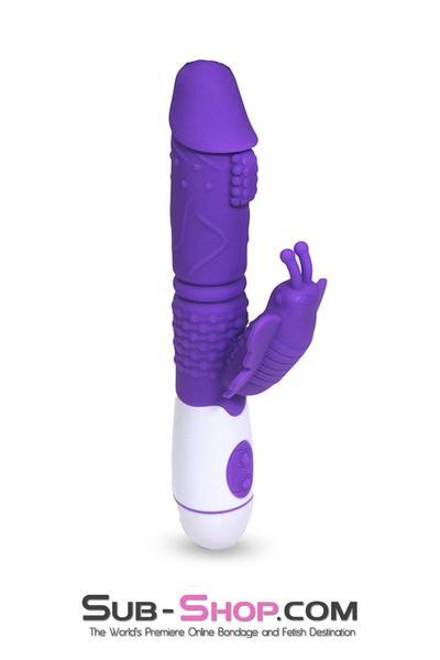 1498M      Fluttering Butterfly Purple Soft Vibrator with Clit Stimulator Vibrators   , Sub-Shop.com Bondage and Fetish Superstore