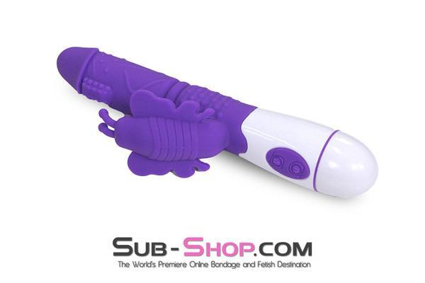 1498M      Fluttering Butterfly Purple Soft Vibrator with Clit Stimulator Vibrators   , Sub-Shop.com Bondage and Fetish Superstore