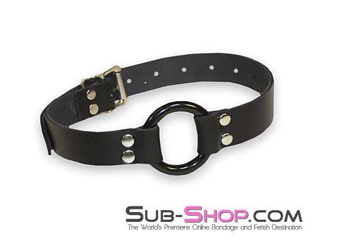 1499A      Leather Wide Strap Plastic Ring Gag Gags   , Sub-Shop.com Bondage and Fetish Superstore