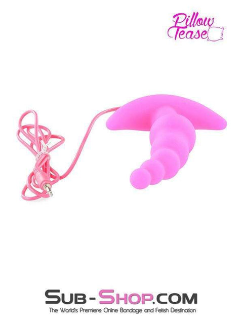1503M-SIS      Sissy Pink Thriller Vibrating Graduated Silicone P-Spot Anal Plug Sissy   , Sub-Shop.com Bondage and Fetish Superstore
