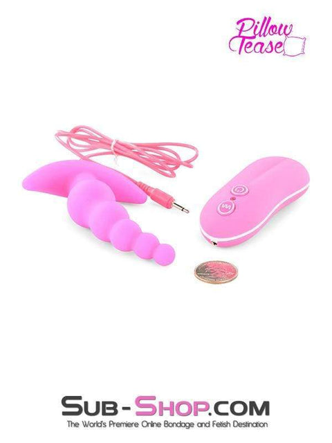 1503M-SIS      Sissy Pink Thriller Vibrating Graduated Silicone P-Spot Anal Plug Sissy   , Sub-Shop.com Bondage and Fetish Superstore