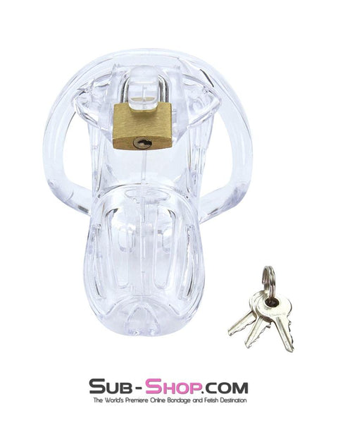 1506AR      Jailhouse Cock Clear Locking Male Chastity Cage Chastity   , Sub-Shop.com Bondage and Fetish Superstore
