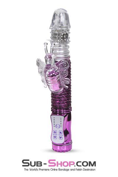 1508M      Multi-Function Purple Jelly Rotating Vibrator with Fluttering Butterfly Clit Stimulator - LAST CHANCE - Final Closeout! Black Friday Blowout   , Sub-Shop.com Bondage and Fetish Superstore