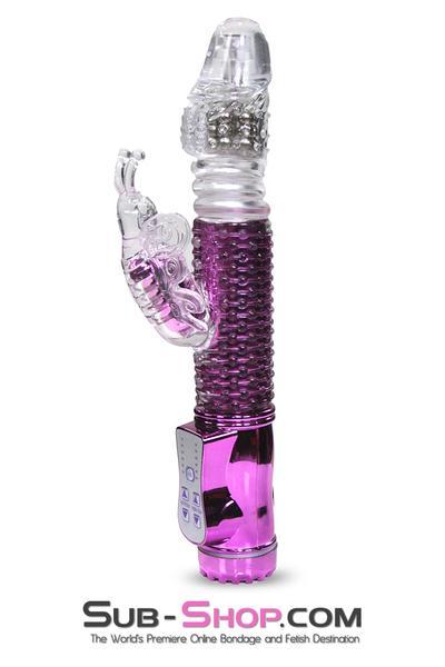1508M      Multi-Function Purple Jelly Rotating Vibrator with Fluttering Butterfly Clit Stimulator - LAST CHANCE - Final Closeout! Black Friday Blowout   , Sub-Shop.com Bondage and Fetish Superstore