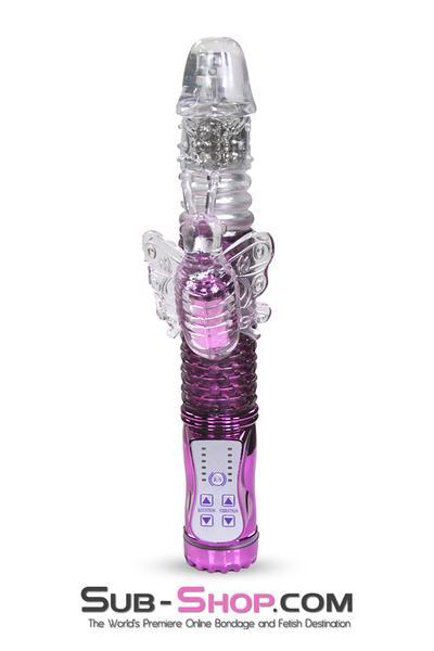 1508M      Multi-Function Purple Jelly Rotating Vibrator with Fluttering Butterfly Clit Stimulator - LAST CHANCE - Final Closeout! Black Friday Blowout   , Sub-Shop.com Bondage and Fetish Superstore
