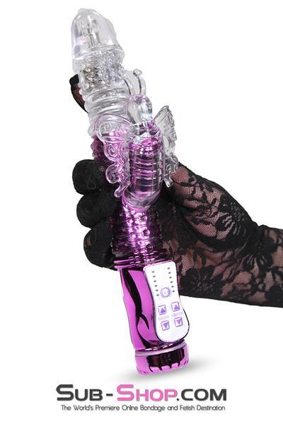 1508M      Multi-Function Purple Jelly Rotating Vibrator with Fluttering Butterfly Clit Stimulator - LAST CHANCE - Final Closeout! Black Friday Blowout   , Sub-Shop.com Bondage and Fetish Superstore