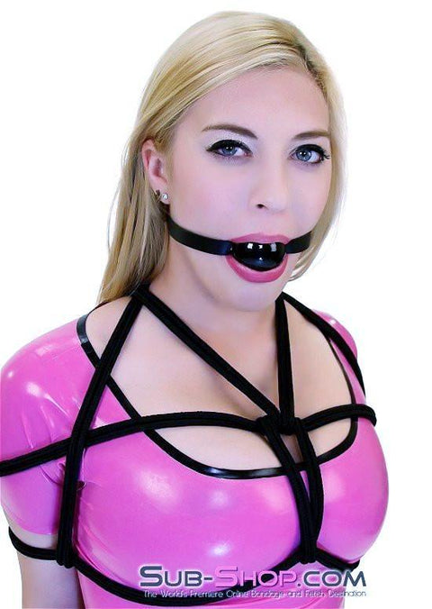 1501A      Thin Strap Buckling Ball Gag, Black Leather Strap, Black Ball Gags   , Sub-Shop.com Bondage and Fetish Superstore