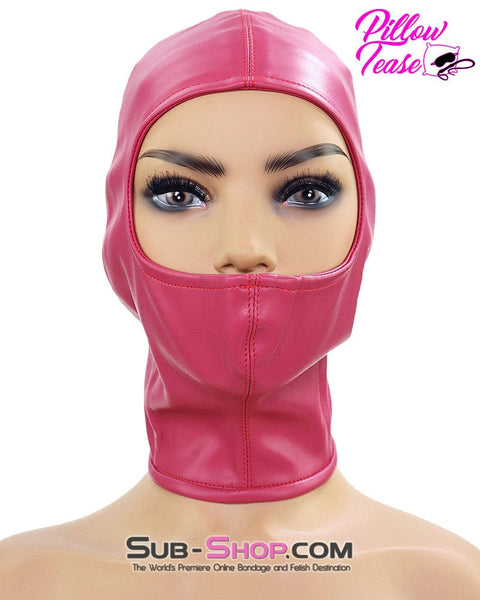 1520DL      Pink Gwen Style Open Eyes and Nose Zippered Bondage Hood Hoods   , Sub-Shop.com Bondage and Fetish Superstore