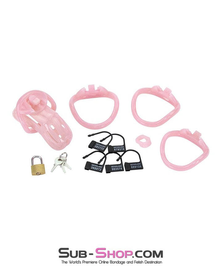 1533AR-SIS      Prison Sissy Bitch Pink Jailhouse Cock Locking Male Chastity Cage Sissy   , Sub-Shop.com Bondage and Fetish Superstore