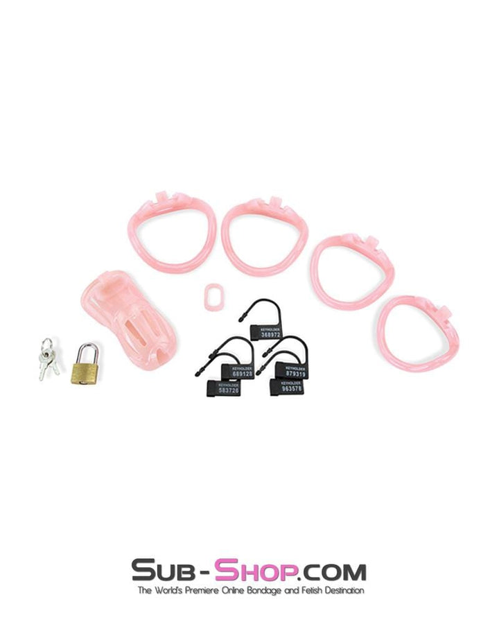 1533AR-SIS      Prison Sissy Bitch Pink Jailhouse Cock Locking Male Chastity Cage Sissy   , Sub-Shop.com Bondage and Fetish Superstore
