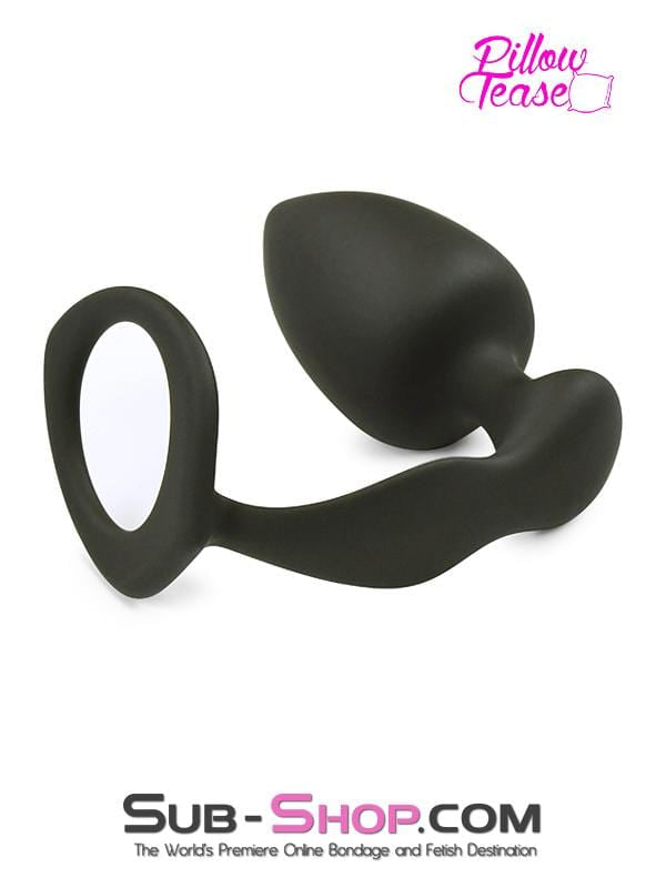 1553M      Silicone Cock Ring and Anal Plugger, Medium Plug Anal Toys   , Sub-Shop.com Bondage and Fetish Superstore