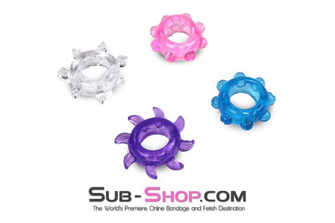 1555M      Assorted Colors and Styles Super Stretch French Tickler Cock Ring Cock Ring   , Sub-Shop.com Bondage and Fetish Superstore