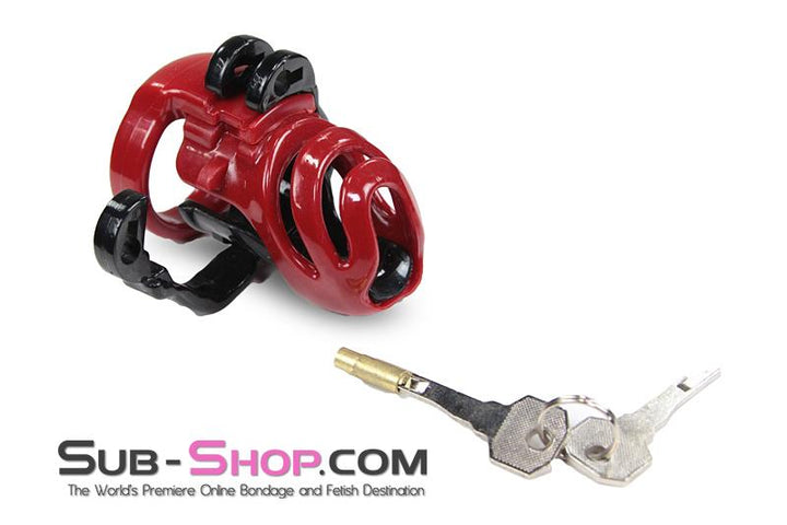 1559M      <b>BOGO!</b> Red Knight High Security Hinged Locking Male Chastity Device Chastity   , Sub-Shop.com Bondage and Fetish Superstore