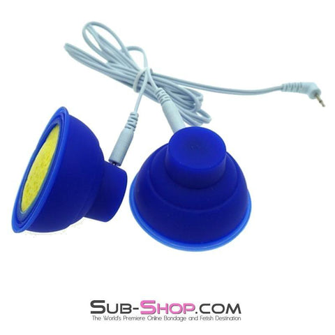 1560R       Sub Shock Electro Stim Nipple Suction Cup Set with Lead Wires Nipple Suction   , Sub-Shop.com Bondage and Fetish Superstore