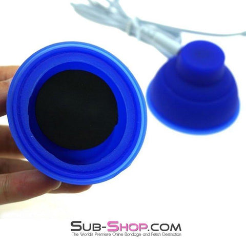 1560R       Sub Shock Electro Stim Nipple Suction Cup Set with Lead Wires Nipple Suction   , Sub-Shop.com Bondage and Fetish Superstore