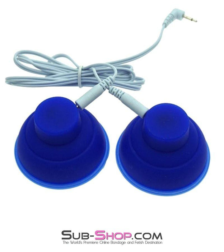 1560R       Sub Shock Electro Stim Nipple Suction Cup Set with Lead Wires Nipple Suction   , Sub-Shop.com Bondage and Fetish Superstore