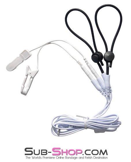 1576R      Sub Shock Electro Stim Nipple Clamps and Dual Adjustable Cock Shock Band Set with Lead Wires Nipple Clamp   , Sub-Shop.com Bondage and Fetish Superstore