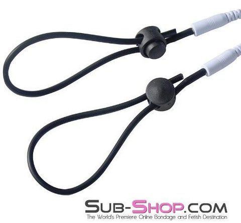 1576R      Sub Shock Electro Stim Nipple Clamps and Dual Adjustable Cock Shock Band Set with Lead Wires Nipple Clamp   , Sub-Shop.com Bondage and Fetish Superstore