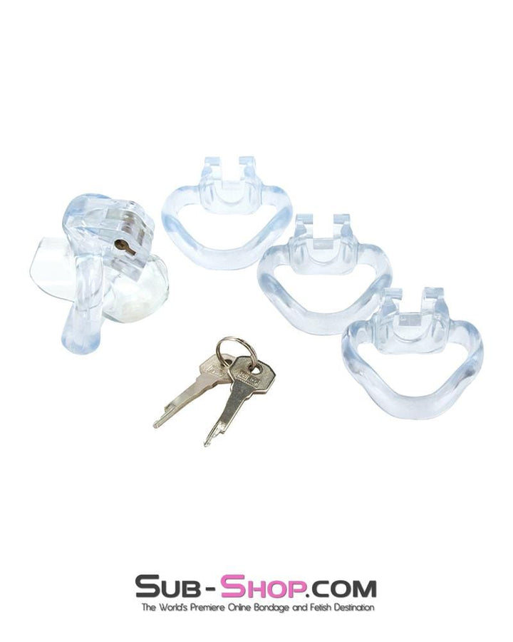1578AR-SIS      Sissy Boy Cuckold Mini Clear High Security Locking Male Chastity Sissy   , Sub-Shop.com Bondage and Fetish Superstore