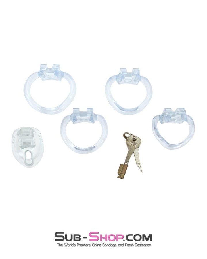 1578AR-SIS      Sissy Boy Cuckold Mini Clear High Security Locking Male Chastity Sissy   , Sub-Shop.com Bondage and Fetish Superstore