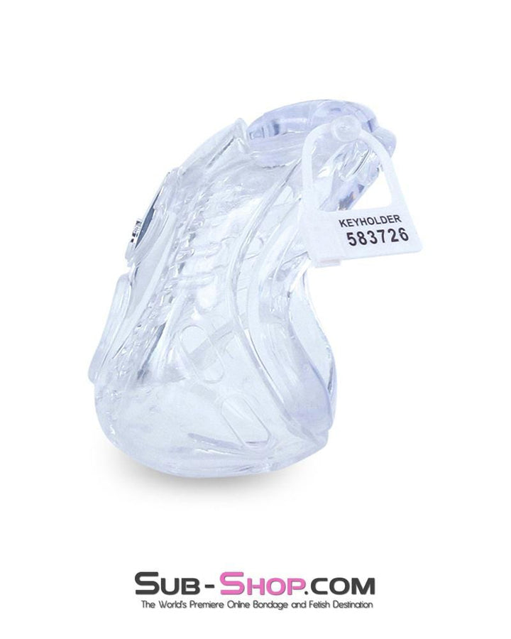 1583AR-SIS     Small Sissy Trap Dungeon Cage Clear High Security Full Coverage Male Chastity Device Sissy   , Sub-Shop.com Bondage and Fetish Superstore