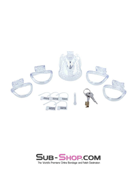 1583AR-SIS     Small Sissy Trap Dungeon Cage Clear High Security Full Coverage Male Chastity Device Sissy   , Sub-Shop.com Bondage and Fetish Superstore