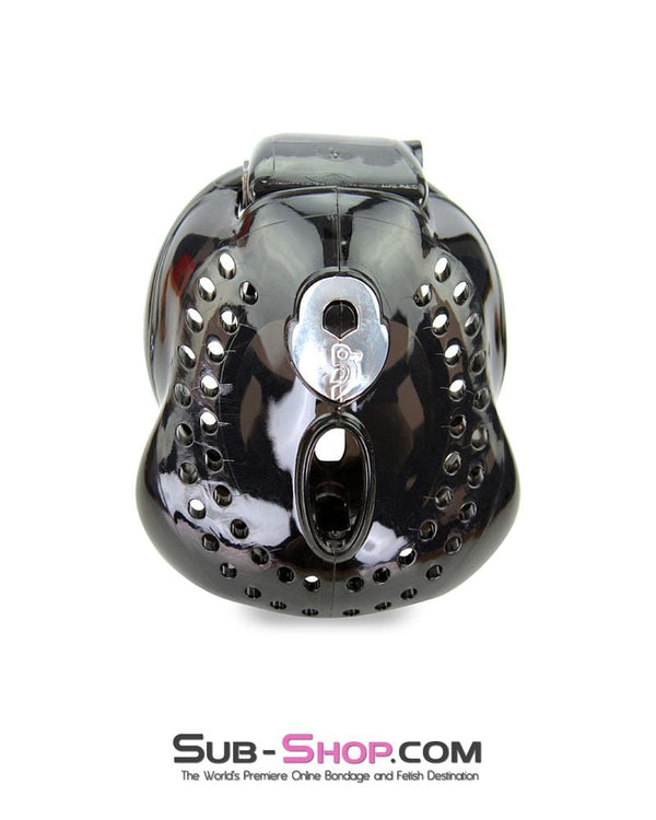 1586AR-SIS      Small Sissy Trap Dark Dungeon Cage Black High Security Full Coverage Male Chastity Device Sissy   , Sub-Shop.com Bondage and Fetish Superstore