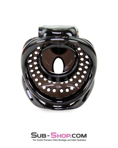 1586AR-SIS      Small Sissy Trap Dark Dungeon Cage Black High Security Full Coverage Male Chastity Device Sissy   , Sub-Shop.com Bondage and Fetish Superstore