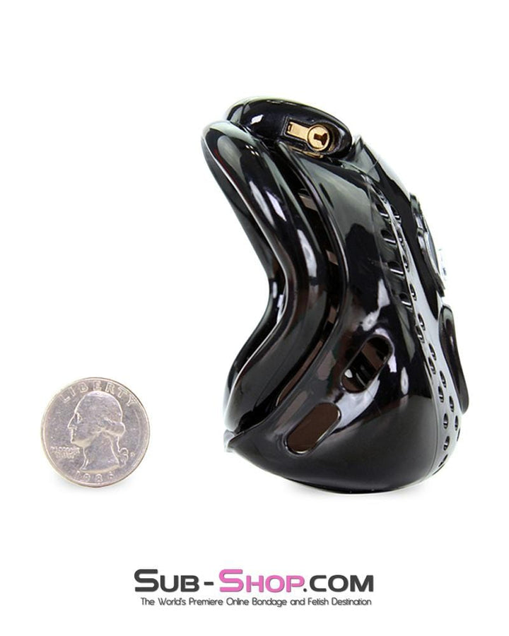 1586AR-SIS      Small Sissy Trap Dark Dungeon Cage Black High Security Full Coverage Male Chastity Device Sissy   , Sub-Shop.com Bondage and Fetish Superstore