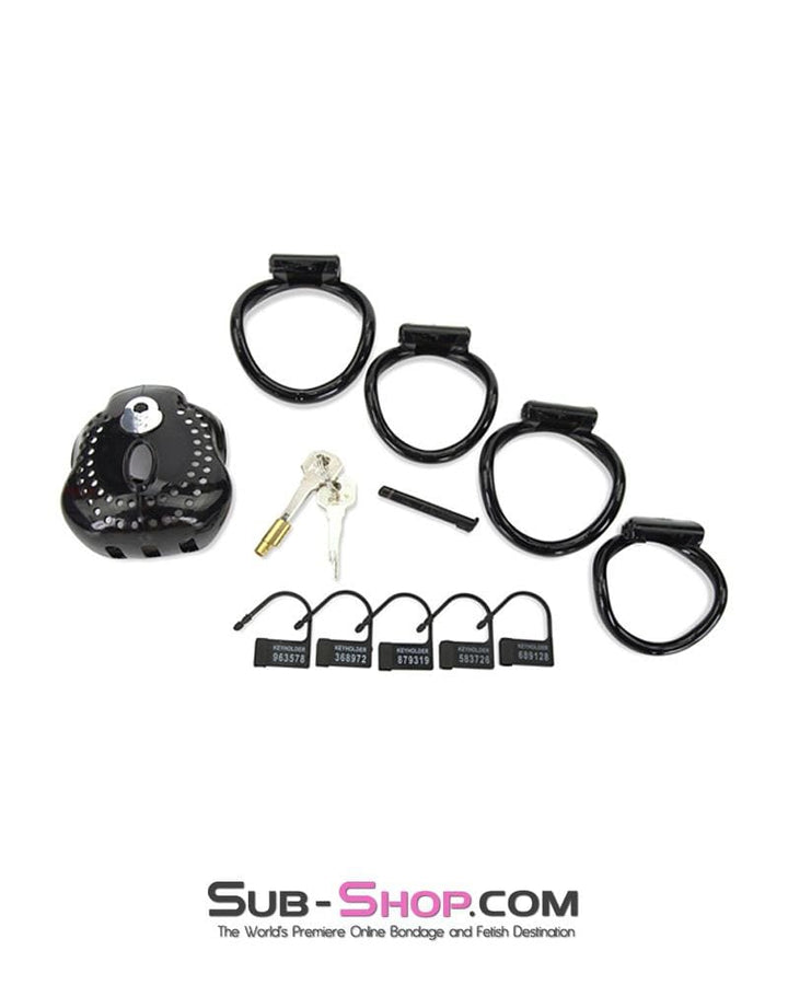 1586AR-SIS      Small Sissy Trap Dark Dungeon Cage Black High Security Full Coverage Male Chastity Device Sissy   , Sub-Shop.com Bondage and Fetish Superstore