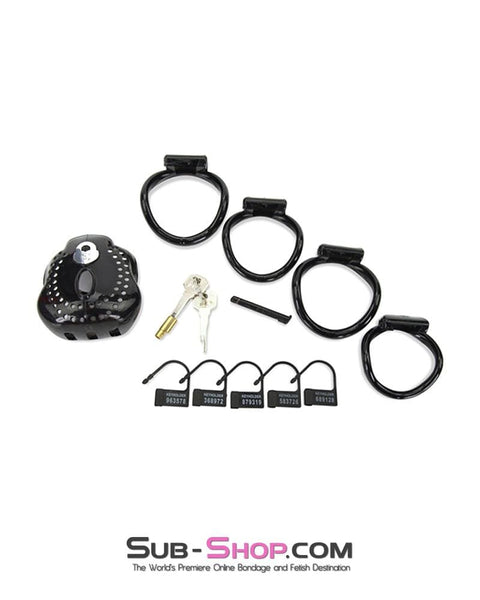 1586AR      Small Dark Dungeon Cage Black High Security Full Coverage Male Chastity Device - MEGA Deal MEGA Deal   , Sub-Shop.com Bondage and Fetish Superstore