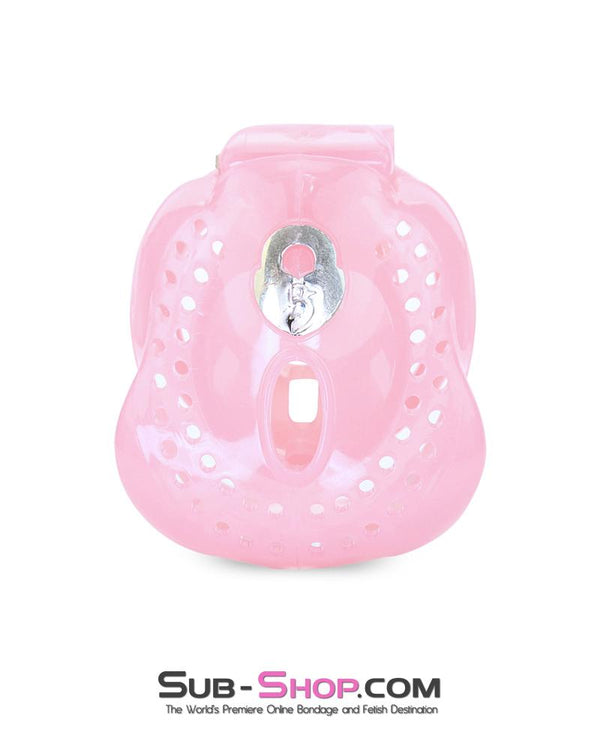 1587AR-SIS      Small Sissy Dungeon Cage Pink High Security Full Coverage Male Chastity Device Sissy   , Sub-Shop.com Bondage and Fetish Superstore
