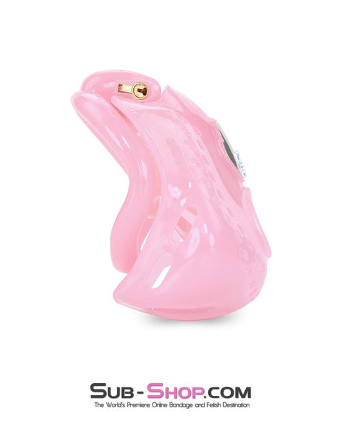 1587AR-SIS      Small Sissy Dungeon Cage Pink High Security Full Coverage Male Chastity Device Sissy   , Sub-Shop.com Bondage and Fetish Superstore