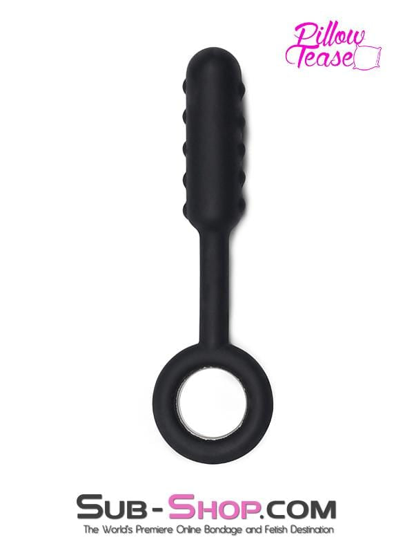 1595M    Bumpy Silicone Anal Probe with Metal Pull Ring Base - LAST CHANCE - Final Closeout! Black Friday Blowout   , Sub-Shop.com Bondage and Fetish Superstore