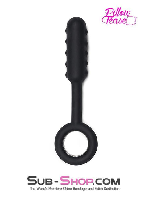 1595M    Bumpy Silicone Anal Probe with Metal Pull Ring Base - LAST CHANCE - Final Closeout! Black Friday Blowout   , Sub-Shop.com Bondage and Fetish Superstore