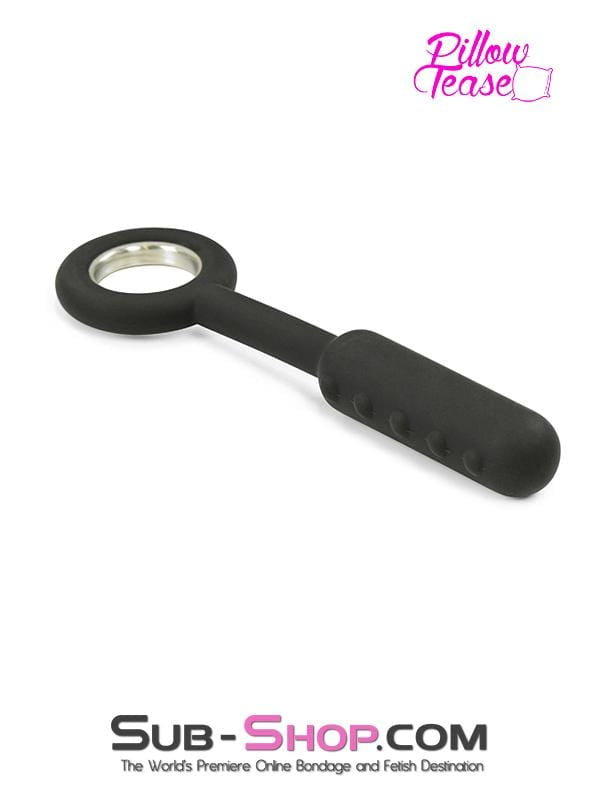 1595M    Bumpy Silicone Anal Probe with Metal Pull Ring Base - LAST CHANCE - Final Closeout! Black Friday Blowout   , Sub-Shop.com Bondage and Fetish Superstore
