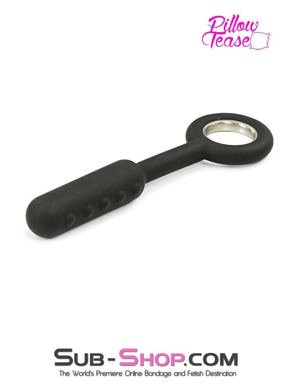 1595M    Bumpy Silicone Anal Probe with Metal Pull Ring Base - LAST CHANCE - Final Closeout! Black Friday Blowout   , Sub-Shop.com Bondage and Fetish Superstore