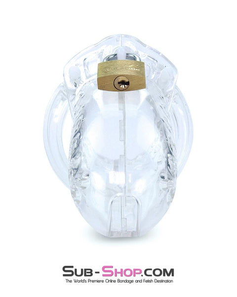 1623AR      Short Stockade Clear Cage Male Chastity Device Chastity   , Sub-Shop.com Bondage and Fetish Superstore