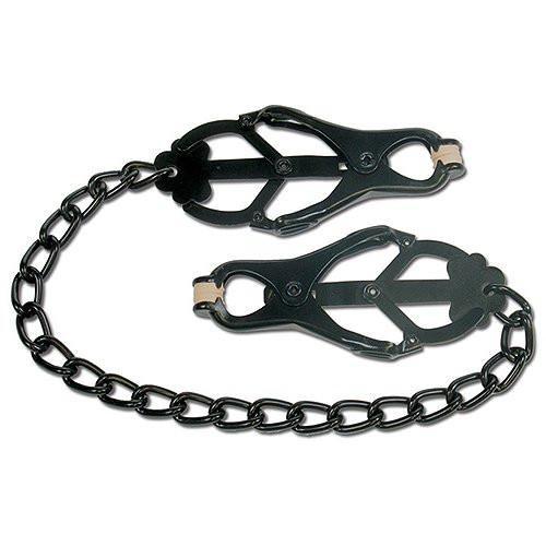 1631DL      Dark Pleasures Blackline Japanese Clover Nipple Clamps - MEGA Deal MEGA Deal   , Sub-Shop.com Bondage and Fetish Superstore