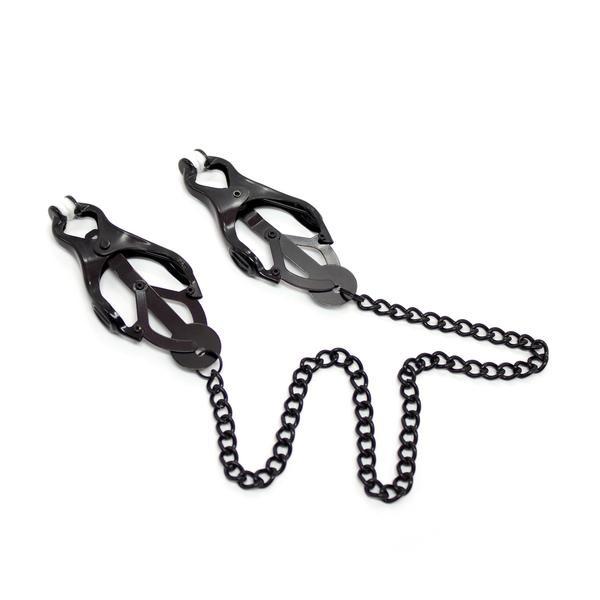 1631DL      Dark Pleasures Blackline Japanese Clover Nipple Clamps - MEGA Deal MEGA Deal   , Sub-Shop.com Bondage and Fetish Superstore
