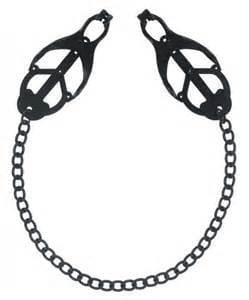 1631DL      Dark Pleasures Blackline Japanese Clover Nipple Clamps - MEGA Deal MEGA Deal   , Sub-Shop.com Bondage and Fetish Superstore