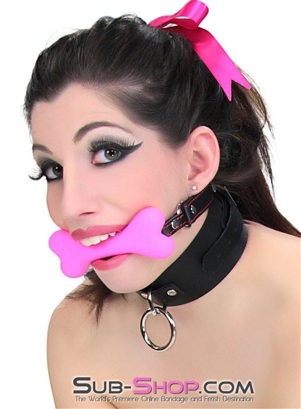 2964DL      Lil' Bitch Pup Small Pink Silicone Puppy Play Bone Gag Gags   , Sub-Shop.com Bondage and Fetish Superstore
