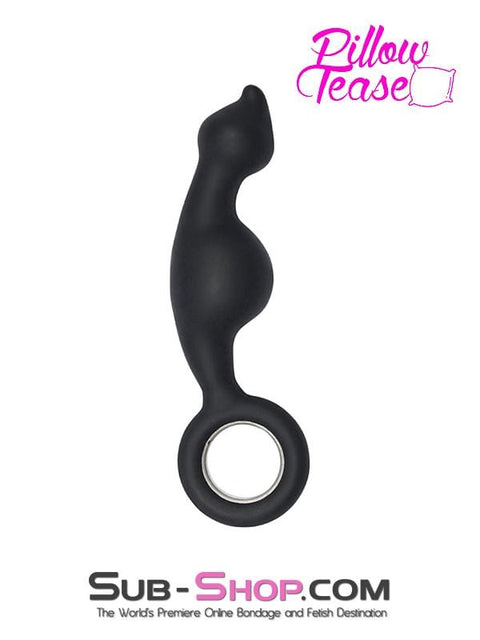 1650M      Double Bulb Silicone Anal Massager with Metal Pull Ring - LAST CHANCE - Final Closeout! Black Friday Blowout   , Sub-Shop.com Bondage and Fetish Superstore
