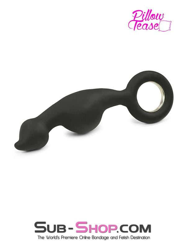1650M      Double Bulb Silicone Anal Massager with Metal Pull Ring - LAST CHANCE - Final Closeout! Black Friday Blowout   , Sub-Shop.com Bondage and Fetish Superstore