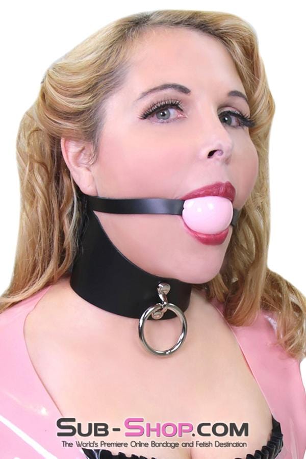 0195A-SIS      Classic Ball Gag BDSM Roleplay Strap, Sissy Slave Princess Pink Ball Sissy   , Sub-Shop.com Bondage and Fetish Superstore