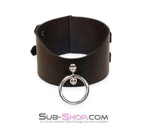 1656A      Surrender 3” Black Leather Posture Collar Collar   , Sub-Shop.com Bondage and Fetish Superstore