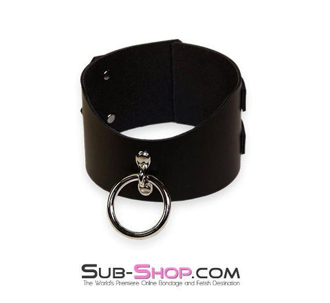 1656A      Surrender 3” Black Leather Posture Collar Collar   , Sub-Shop.com Bondage and Fetish Superstore