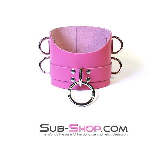 1659A-SIS      Controlled Sissy Boy Hot Pink Leather Female BDSM Bondage Accessory Posture Collar Sissy   , Sub-Shop.com Bondage and Fetish Superstore